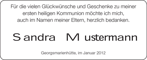 weißer Hintergrund mit schwarzem Text zu meiner ersten heiligen Kommunion