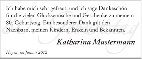 weißer Hintergrund, hellgrau Text 80. Geburtstag, hellgrauer Rahmen, schwarzer Text zu meinem 80. Geburtstag