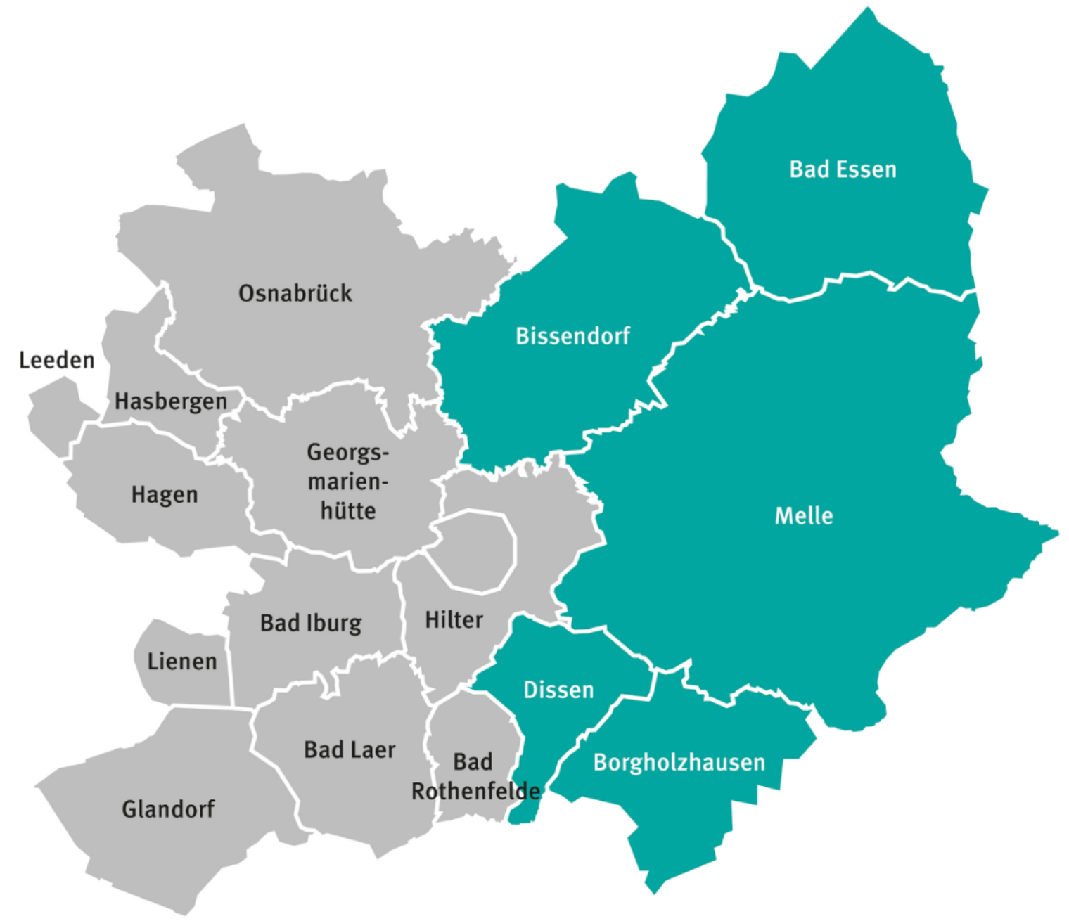 karte mit rot markierten feldern